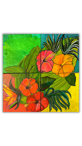“Hibiscus” acrilico sobre lienzo   25 x 25cm