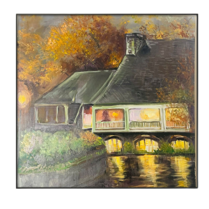 “The cottage near the waterfall” acrilico sobre lienzo - Original 24x24