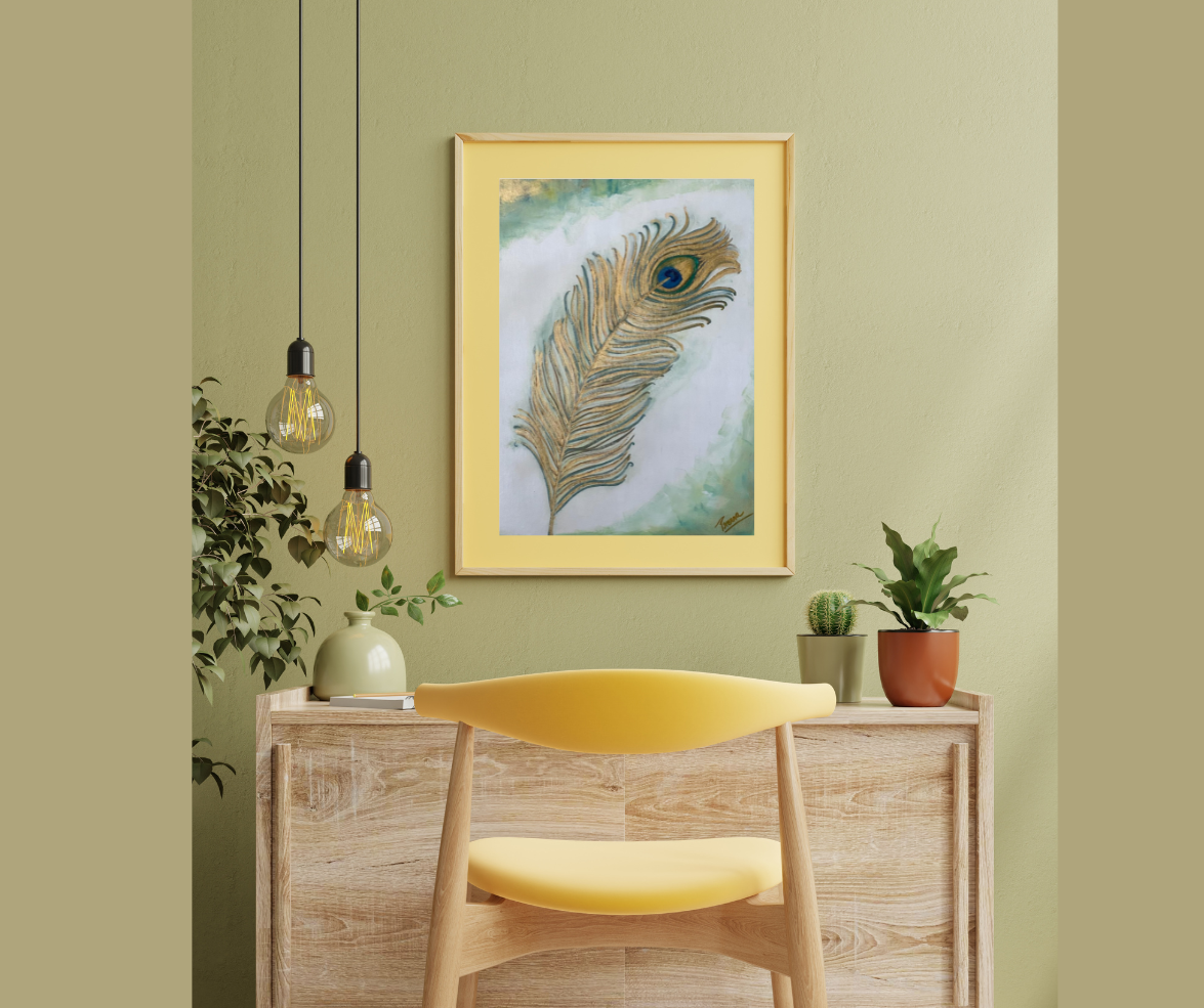 Krishna's Feather <br>80x24 on Canvas<br>Original - Image 3