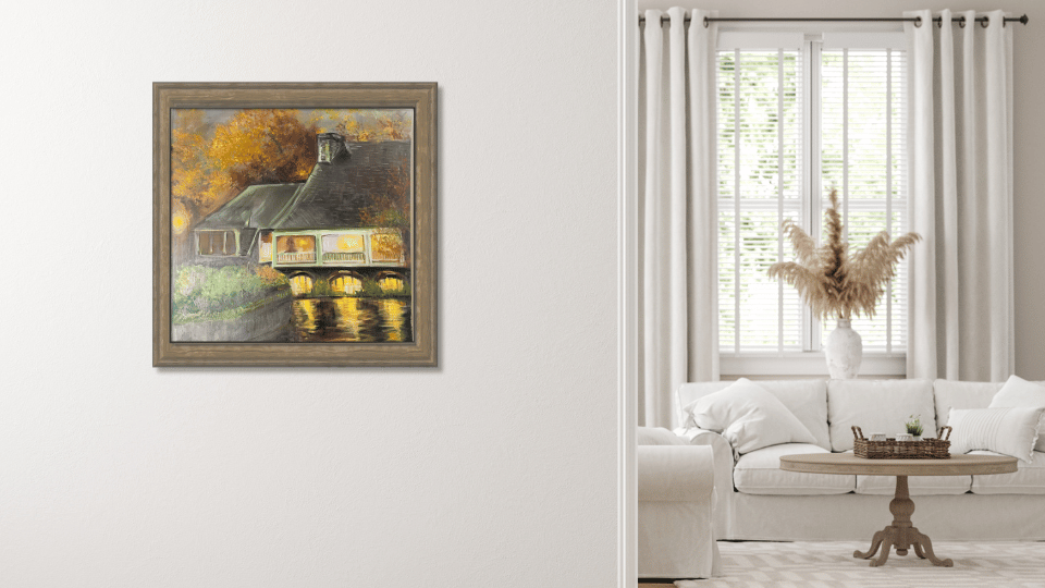 “The cottage near the waterfall” <br>Original 24x24<br>acrilico sobre lienzo - Image 2