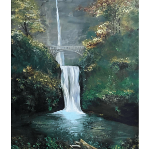 “Nature's Cascade” Acrilico sobre lienzo  24"x30"