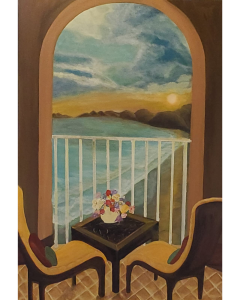 "The Ocean view Veranda"   Acrilico sobre lienzo   24"x36"