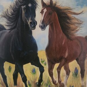 Whirling in the pastures - Acrylic on Canvas 11"×16"