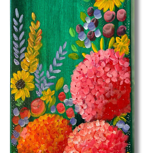 "In her Garden" Acrilico sobre lienzo   50.8 x 25.4cm