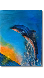 "Dancing with the Waves"   Acrilico sobre lienzo   35.5 x 27.5cm