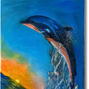 "Dancing with the Waves"   Acrilico sobre lienzo   35.5 x 27.5cm