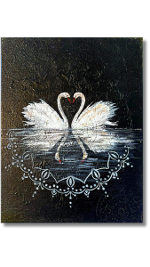 "Swan till death do us part" Acrilico sobre lienzo 35 x 27.5cm