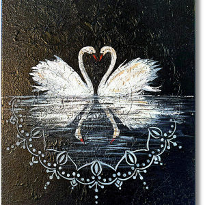"Swan till death do us part" Acrilico sobre lienzo 35 x 27.5cm