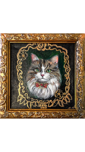 "Vintage Cat"   Acrilico sobre lienzo   17.5 x 17.5cm