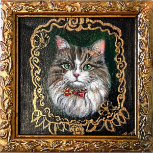 "Vintage Cat"   Acrilico sobre lienzo   17.5 x 17.5cm