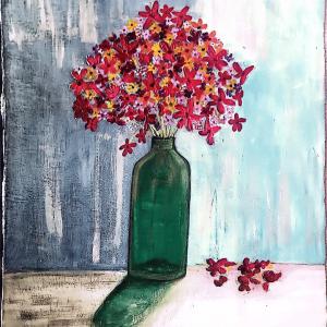 "Colorful Reflections" Acrilico y pasta de moldear sobre lienzo