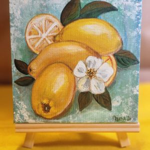 Citrus symphony <br>15 cms× 15cms<br> Acrylic on canva