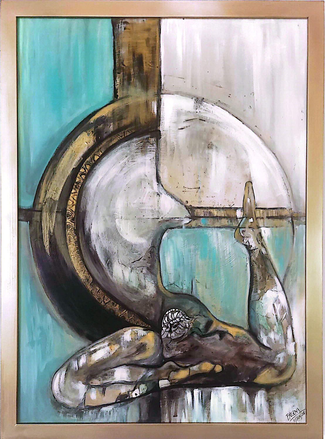 Balance of Becoming   (Equilibrio del Ser ) <br> 96 x 45.72cm <br> Acrilico sobre lienzo
